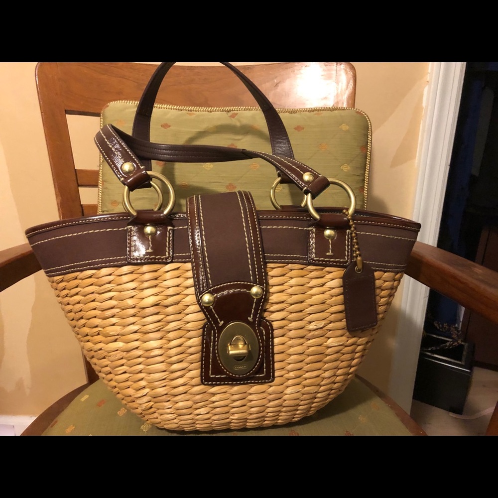 Classic Coach Straw Bag